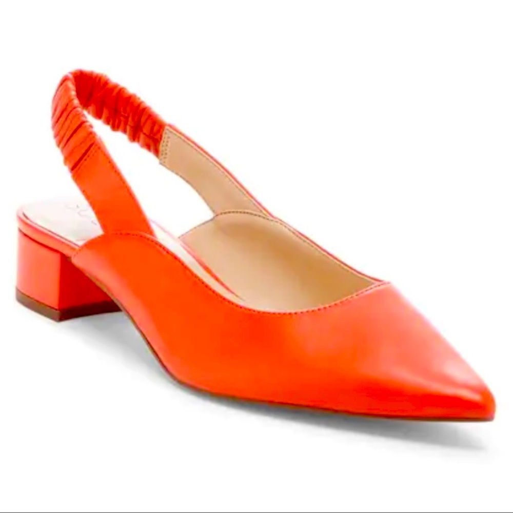 NWT *SOLE SOCIETY* Leather *MERANNE* Slingback Pumps … *CORAL* … Size: 8.5 M